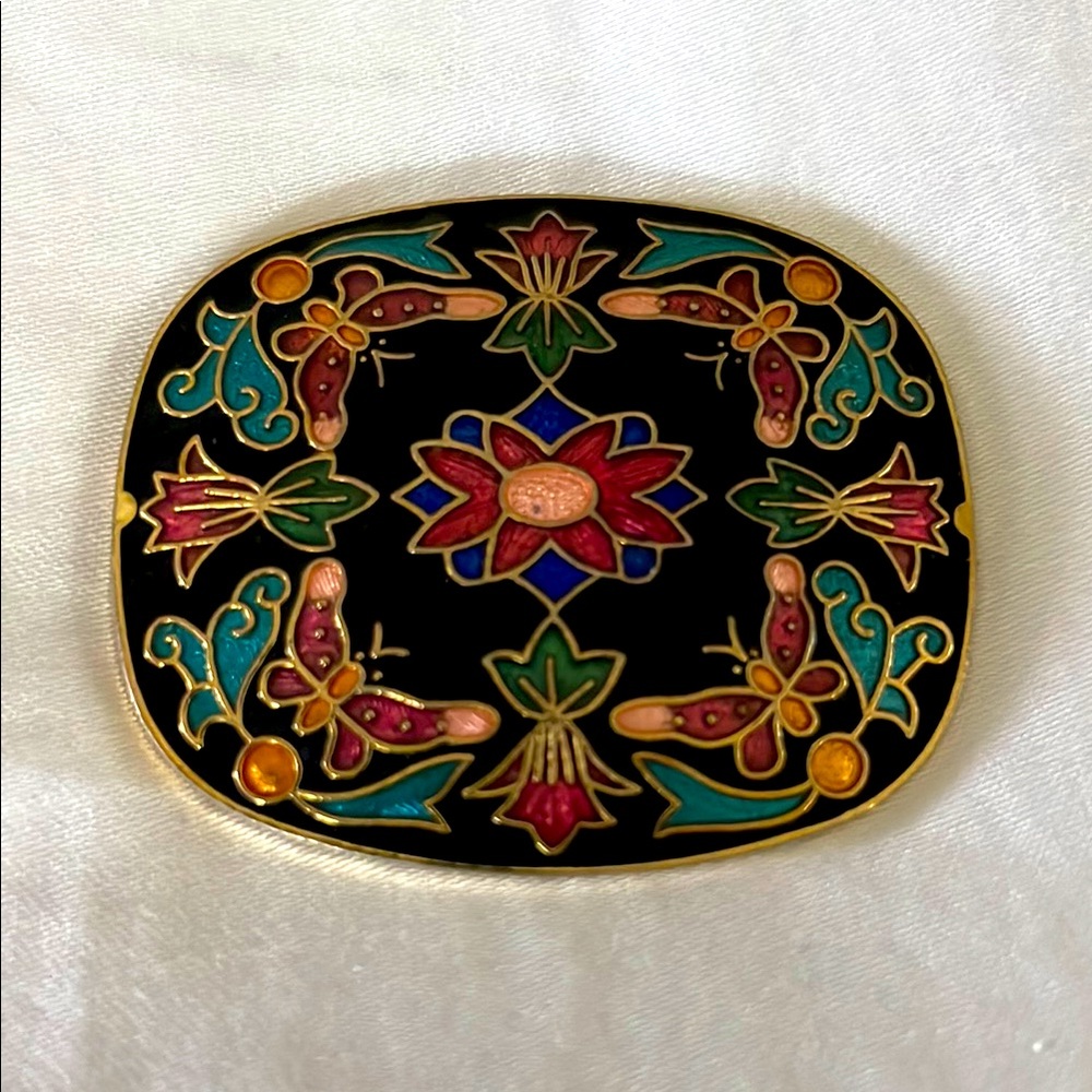VINTAGE cloisonné brooch